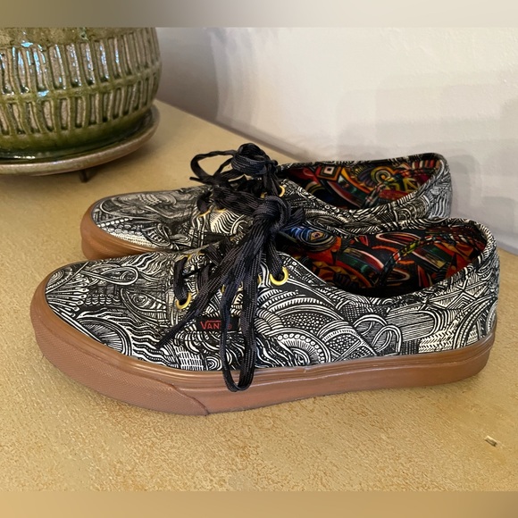 VANS x Zio Ziegler Authentic Art Classic Vans Lace Up Skater Shoes, M 7/W 8.5 - Picture 3 of 14